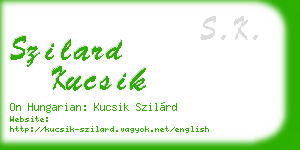 szilard kucsik business card